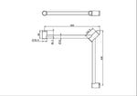 MECCA CARE 32MM WRAP AROUND CORNER GRAB RAIL 600X600MM BRUSHED BRONZE (NRCR3290WBZ)