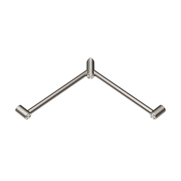 MECCA CARE 32MM WRAP AROUND CORNER GRAB RAIL 600X600MM BRUSHED NICKEL (NRCR3290WBN)