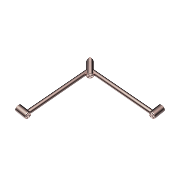 MECCA CARE 32MM WRAP AROUND CORNER GRAB RAIL 600X600MM BRUSHED BRONZE (NRCR3290WBZ)