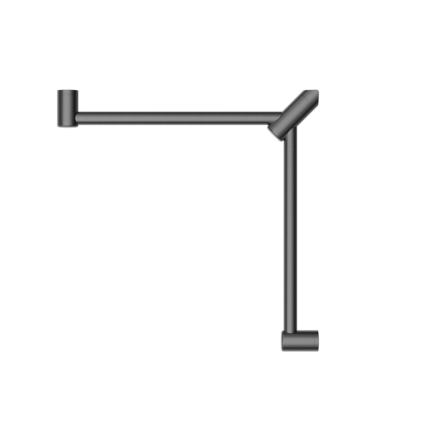 MECCA CARE 32MM WRAP AROUND CORNER GRAB RAIL 600X600MM GUN METAL (NRCR3290WGM)