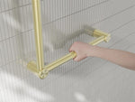 MECCA CARE 32MM AMBULANT TOILET GRAB RAIL 90 DEGREE 450x450MM BRUSHED GOLD (NRCR3290ABG)