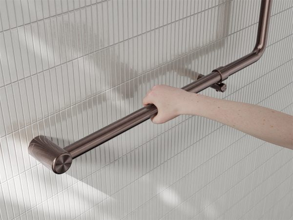 Mecca Care 32mm 90 Degree NZ4121 Accessible Toilet Grab Rail 750X750mm Brushed Bronze (NRCR3290bBZ)