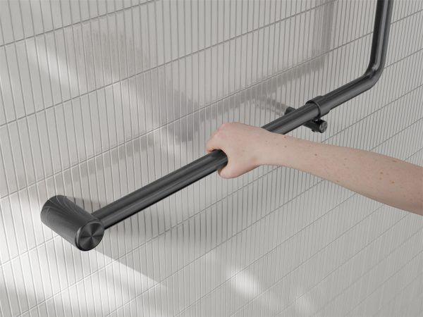 Mecca Care 32mm 90 Degree NZ4121 Accessible Toilet Grab Rail 750X750mm Gun Metal (NRCR3290bGM)