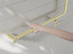 Mecca Care 32mm 90 Degree NZ4121 Accessible Toilet Grab Rail 750X750mm With Toilet Roll Holder Brushed Gold (NRCR3290bhBG)