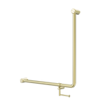 Mecca Care 32mm 90 Degree NZ4121 Accessible Toilet Grab Rail 750X750mm With Toilet Roll Holder Brushed Gold (NRCR3290bhBG)