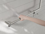 Mecca Care 32mm 90 Degree NZ4121 Accessible Toilet Grab Rail 750X750mm With Toilet Roll Holder Brushed Nickel (NRCR3290bhBN)