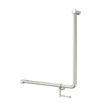 Mecca Care 32mm 90 Degree NZ4121 Accessible Toilet Grab Rail 750X750mm With Toilet Roll Holder Brushed Nickel (NRCR3290bhBN)