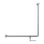 Mecca Care 32mm 90 Degree NZ4121 Accessible Toilet Grab Rail 750X750mm With Toilet Roll Holder Chrome (NRCR3290bhCH)