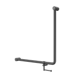 Mecca Care 32mm 90 Degree NZ4121 Accessible Toilet Grab Rail 750X750mm With Toilet Roll Holder Gun Metal (NRCR3290bhGM)