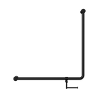 Mecca Care 32mm 90 Degree NZ4121 Accessible Toilet Grab Rail 750X750mm With Toilet Roll Holder Matte Black (NRCR3290bhMB)
