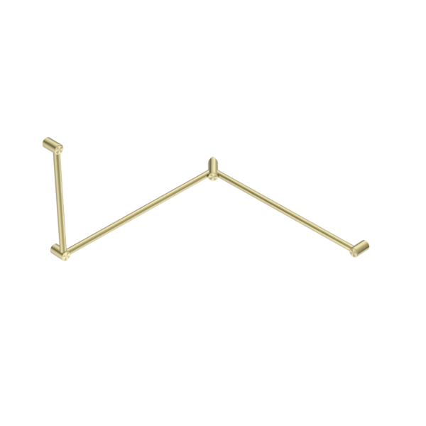 Mecca Care 32mm DDA Accessible Toilet Grab Rail Set 90 Degree Continuous 600X1065X1025mm Brushed Gold (NRCR3290cBG)