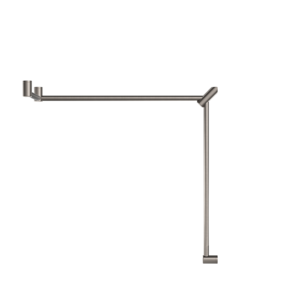 Mecca Care 32mm DDA Accessible Toilet Grab Rail Set 90 Degree Continuous 600X1065X1025mm Brushed Nickel (NRCR3290cBN)
