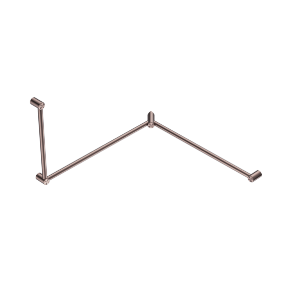 Mecca Care 32mm DDA Accessible Toilet Grab Rail Set 90 Degree Continuous 600X1065X1025mm Brushed Bronze (NRCR3290cBZ)