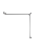 Mecca Care 32mm DDA Accessible Toilet Grab Rail Set 90 Degree Continuous 600X1065X1025mm Chrome (NRCR3290cCH)