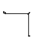 Mecca Care 32mm DDA Accessible Toilet Grab Rail Set 90 Degree Continuous 600X1065X1025mm Matte Black (NRCR3290cMB)