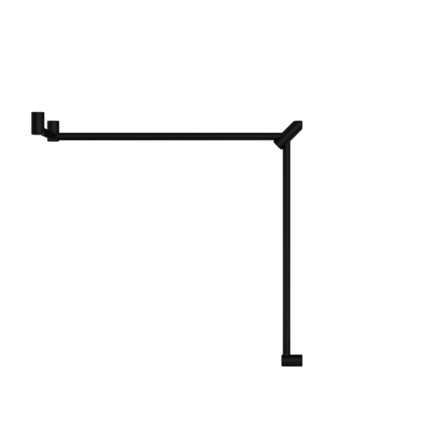 Mecca Care 32mm DDA Accessible Toilet Grab Rail Set 90 Degree Continuous 600X1065X1025mm Matte Black (NRCR3290cMB)