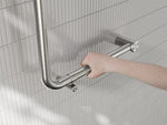 MECCA CARE 32MM AMBULANT 90 DEGREE BENT TUBE GRAB RAIL 450X450MM BRUSHED NICKEL (NRCR3290DBN)