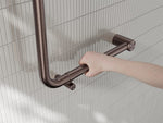 MECCA CARE 32MM AMBULANT 90 DEGREE BENT TUBE GRAB RAIL 450X450MM BRUSHED BRONZE (NRCR3290DBZ)