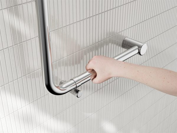 MECCA CARE 32MM AMBULANT 90 DEGREE BENT TUBE GRAB RAIL 450X450MM CHROME (NRCR3290DCH)
