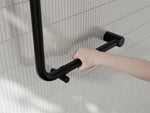 MECCA CARE 32MM AMBULANT 90 DEGREE BENT TUBE GRAB RAIL 450X450MM MATTE BLACK (NRCR3290DMB)