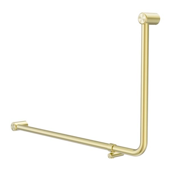 Mecca Care 32mm DDA Accessible Toilet 90 Degree Bent Tube Grab Rail 600X1000mm Brushed Gold (NRCR3290eBG)