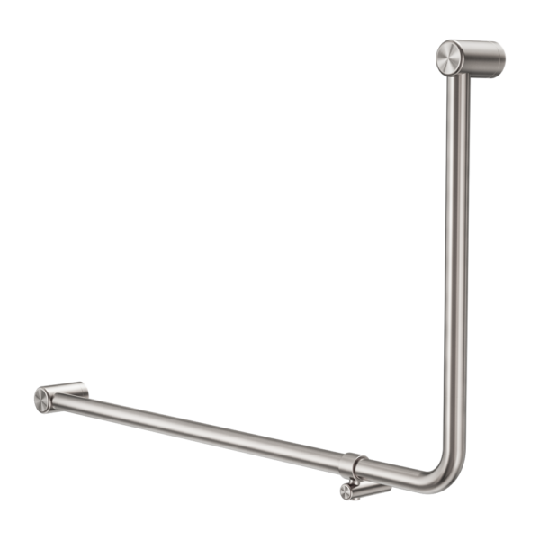 Mecca Care 32mm DDA Accessible Toilet 90 Degree Bent Tube Grab Rail 600X1000mm Brushed Nickel (NRCR3290eBN)