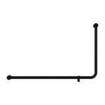 Mecca Care 32mm DDA Accessible Toilet 90 Degree Bent Tube Grab Rail 600X1000mm Matte Black (NRCR3290eMB)
