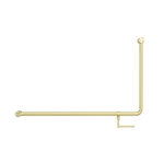 Mecca Care 32mm DDA Accessible Toilet 90 Degree Bent Tube Grab Rail 600X1000mm With Toilet Roll Holder Brushed Gold (NRCR3290ehBG)