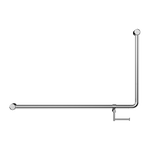 Mecca Care 32mm DDA Accessible Toilet 90 Degree Bent Tube Grab Rail 600X1000mm With Toilet Roll Holder Chrome (NRCR3290ehCH)