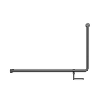 Mecca Care 32mm DDA Accessible Toilet 90 Degree Bent Tube Grab Rail 600X1000mm With Toilet Roll Holder Gun Metal (NRCR3290ehGM)
