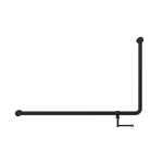 Mecca Care 32mm DDA Accessible Toilet 90 Degree Bent Tube Grab Rail 600X1000mm With Toilet Roll Holder Matte Black (NRCR3290ehMB)