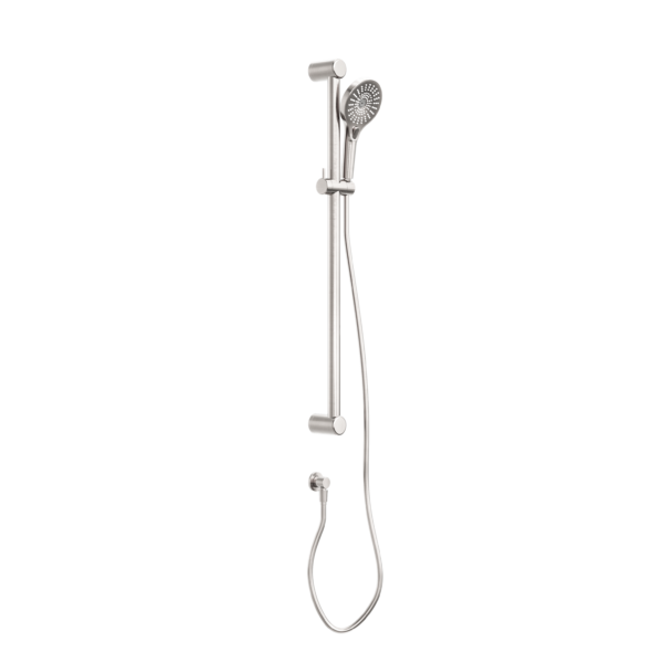 MECCA CARE 32MM GRAB RAIL AND ADJUSTABLE SHOWER RAIL SET 900MM BRUSHED NICKEL (NRCS005BN)