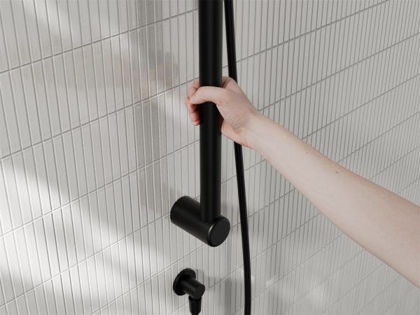 MECCA CARE 32MM GRAB RAIL AND ADJUSTABLE SHOWER RAIL SET 900MM MATTE BLACK (NRCS005MB)
