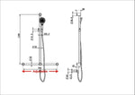 MECCA CARE 32MM T BAR GRAB RAIL AND ADJUSTABLE SHOWER SET 1100X750MM BRUSHED BRONZE (NRCS006BZ)
