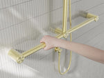 MECCA CARE 32MM T BAR GRAB RAIL AND ADJUSTABLE SHOWER SET 1100X750MM BRUSHED GOLD (NRCS006BG)