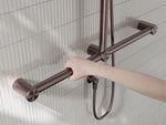 MECCA CARE 32MM T BAR GRAB RAIL AND ADJUSTABLE SHOWER SET 1100X750MM BRUSHED BRONZE (NRCS006BZ)