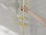 Mecca Care 25mm Grab Rail 900mm Twin Shower Set Brushed Gold (NRCS007BG)