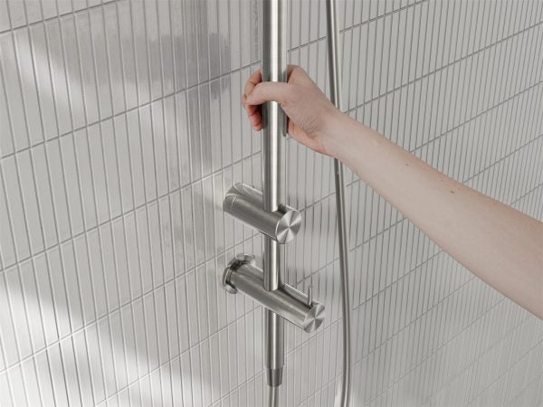 Mecca Care 25mm Grab Rail 900mm Twin Shower Set Brushed Nickel (NRCS007BN)