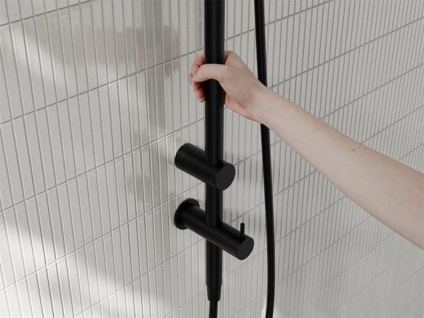 Mecca Care 25mm Grab Rail 900mm Twin Shower Set Matte Black (NRCS007MB)