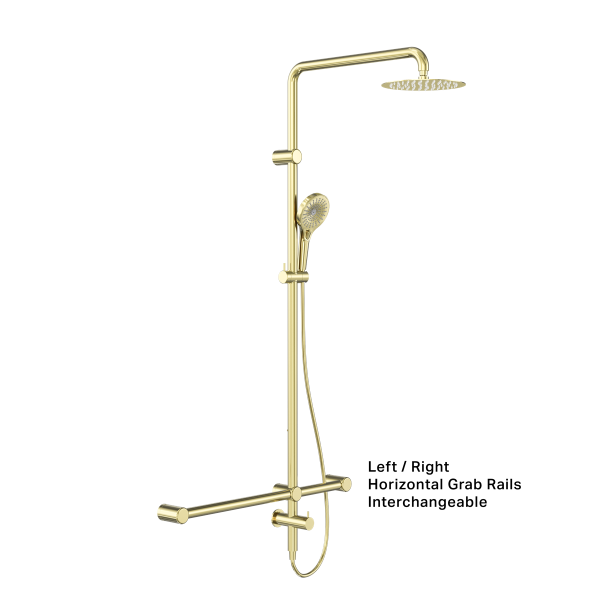 Mecca Care 32Mm T Bar Grab Rail 1100X750Mm Twin Shower Set Matte Black Nrcs008Mb Copy
