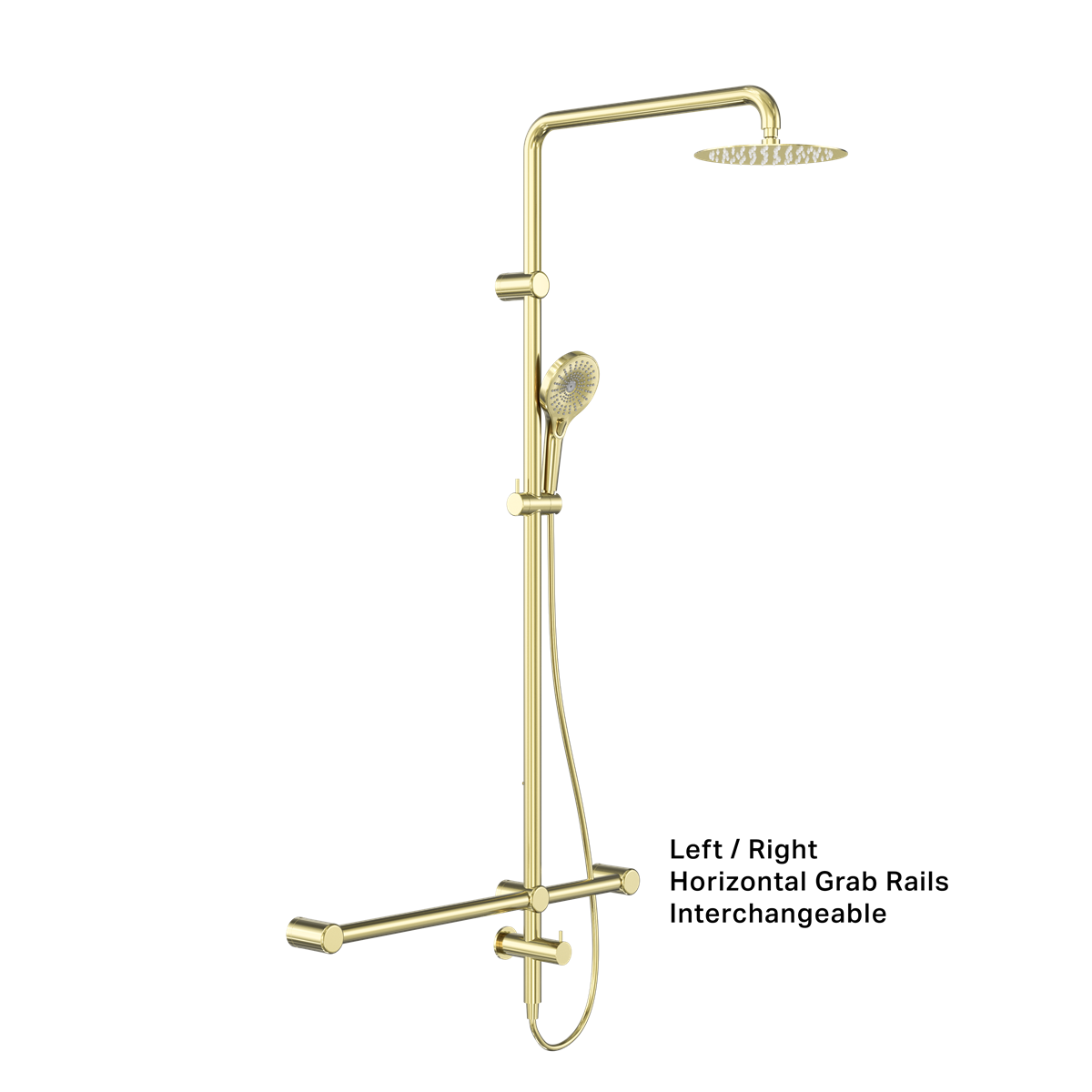 Mecca Care 32Mm T Bar Grab Rail 1100X750Mm Twin Shower Set Matte Black Nrcs008Mb Copy