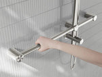Mecca Care 32mm T Bar Grab Rail 1100x750mm Twin Shower Set Brushed Nickel (NRCS008BN)