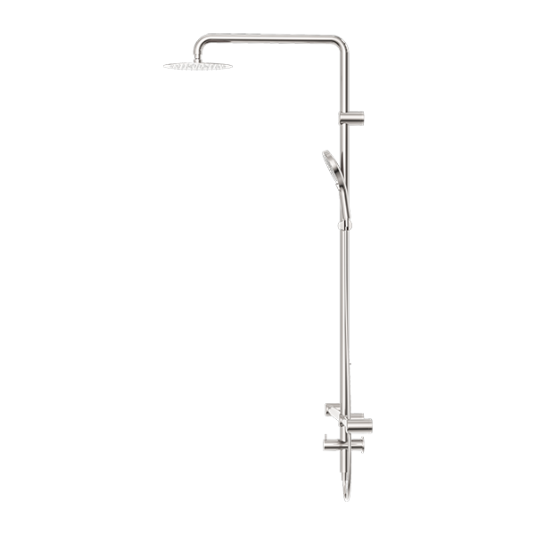Mecca Care 32mm T Bar Grab Rail 1100x750mm Twin Shower Set Brushed Nickel (NRCS008BN)