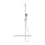 Mecca Care 32mm T Bar Grab Rail 1100x750mm Twin Shower Set Brushed Nickel (NRCS008BN)