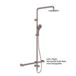 Mecca Care 32mm T Bar Grab Rail 1100x750mm Twin Shower Set Brushed Bronze (NRCS008BZ)