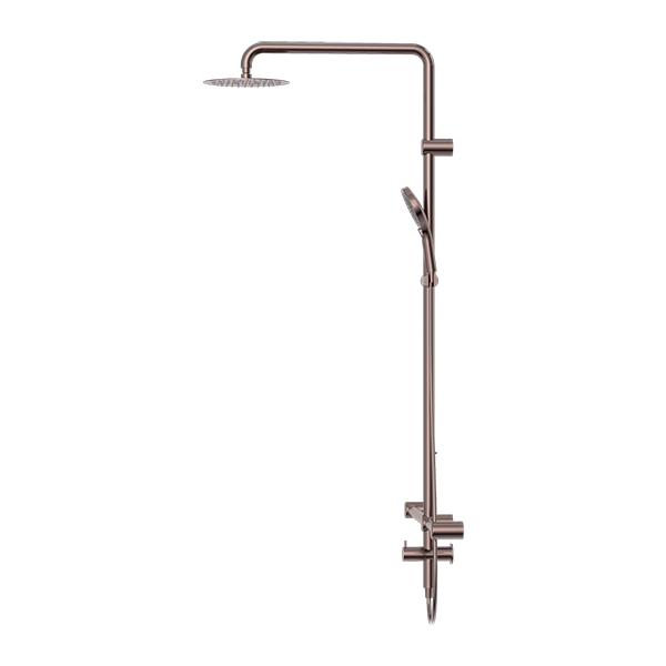 Mecca Care 32mm T Bar Grab Rail 1100x750mm Twin Shower Set Brushed Bronze (NRCS008BZ)
