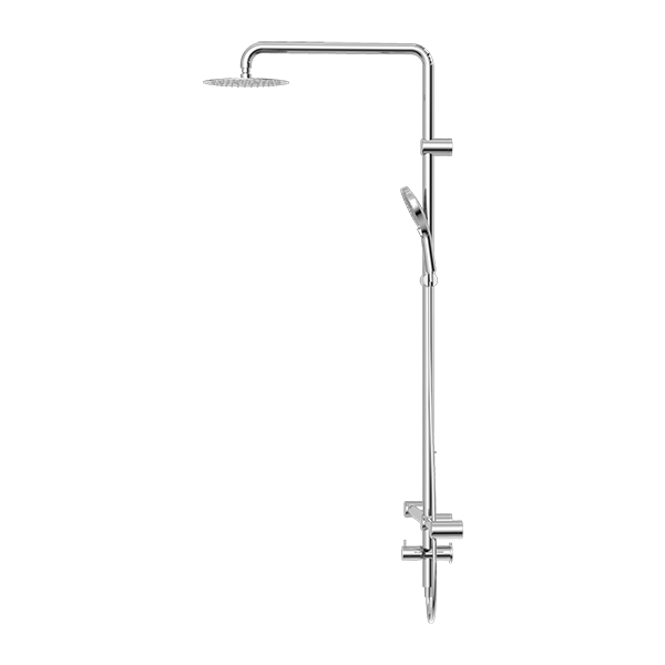 Mecca Care 32mm T Bar Grab Rail 1100x750mm Twin Shower Set Chrome (NRCS008CH)