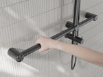 Mecca Care 32mm T Bar Grab Rail 1100x750mm Twin Shower Set Gun Metal (NRCS008GM)