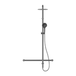Mecca Care 32mm T Bar Grab Rail 1100x750mm Twin Shower Set Gun Metal (NRCS008GM)