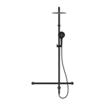 Mecca Care 32mm T Bar Grab Rail 1100x750mm Twin Shower Set Matte Black (NRCS008MB)